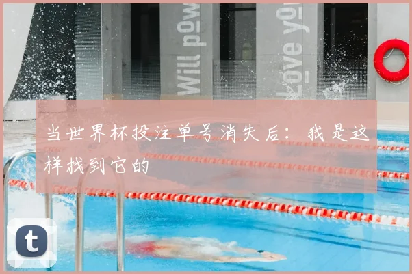 当世界杯投注单号消失后:我是这样找到它的
